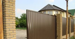 Купить откатные ворота из профнастила Сарапул, цена от 1737 руб.