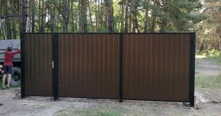 Купить распашные ворота из профнастила Сарапул, цена от 2707 руб.